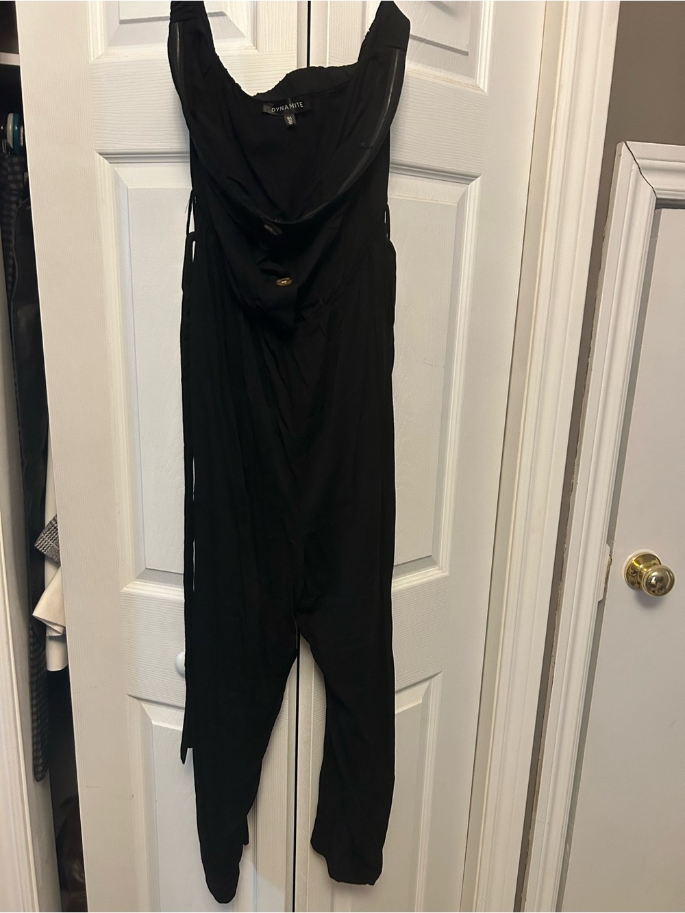 Dynamite Black Draped Jumpsuit